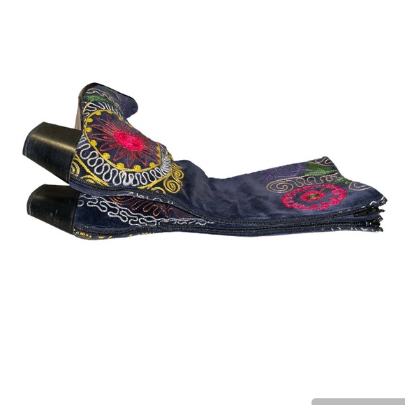 Embroidered navy boots - Picture 7 of 7